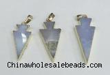 NGP1920 15*30mm - 18*40mm arrowhead agate gemstone pendants