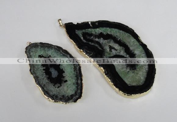 NGP1929 30*55mm - 45*75mm freeform druzy agate gemstone pendants
