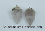 NGP1936 18*35mm - 20*40mm faceted nuggets white crystal pendants