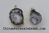 NGP1970 25*40mm - 30*50mm freeform druzy agate gemstone pendants