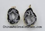 NGP1973 25*40mm - 30*50mm freeform druzy agate gemstone pendants