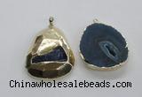 NGP1998 35*45mm - 40*50mm freeform plated druzy agate pendants