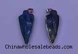 NGP2061 15*40mm - 18*45mm arrowhead striped agate pendants