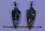 NGP2062 15*40mm - 18*45mm arrowhead striped agate pendants