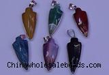 NGP2063 15*40mm - 18*45mm arrowhead striped agate pendants