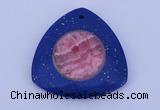 NGP213 45*45mm fashion dyed rhodochrosite & lapis lazuli gemstone pendant