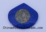 NGP214 45*50mm fashion dyed imperial jasper & lapis lazuli gemstone pendant