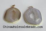 NGP2221 30*40mm - 40*45mm freeform druzy agate gemstone pendants