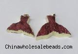 NGP2236 35*45mm - 40*55mm fishtail druzy agate gemstone pendants