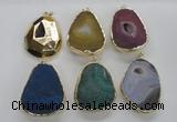 NGP2247 30*40mm - 40*45mm freeform druzy agate gemstone pendants