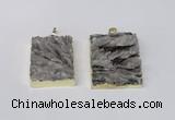 NGP2249 30*40mm - 40*45mm rectangle druzy agate gemstone pendants