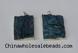 NGP2250 30*40mm - 40*45mm rectangle druzy agate gemstone pendants