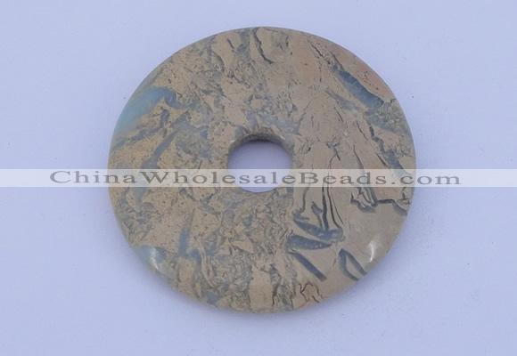 NGP226 7*50mm fashion serpentine jasper gemstone donut pendant
