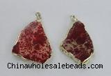 NGP2284 30*40mm - 40*50mm freeform sea sediment jasper pendants