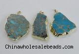 NGP2286 30*40mm - 40*50mm freeform sea sediment jasper pendants