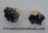 NGP2291 25*30mm - 30*35mm nuggets druzy amethyst pendants