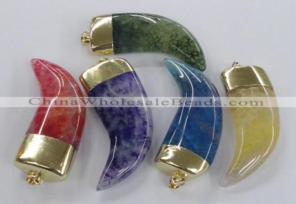 NGP2313 25*60mm - 28*65mm oxhorn agate gemstone pendants