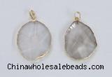 NGP2352 25*35mm - 35*45mm freeform quartz gemstone pendants