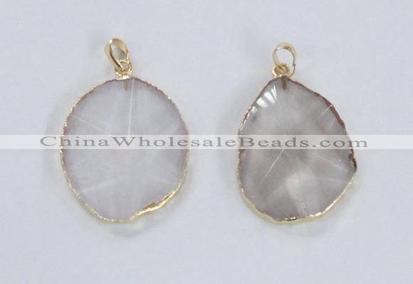NGP2352 25*35mm - 35*45mm freeform quartz gemstone pendants