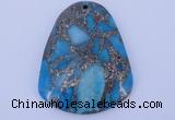 NGP238 37*47mm dyed golden turquoise & pyrite gemstone pendants