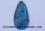 NGP240 30*60mm dyed golden turquoise & pyrite gemstone pendants