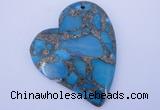 NGP242 39*47mm dyed golden turquoise & pyrite gemstone pendants