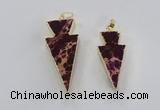 NGP2448 18*38mm - 22*45mm arrowhead sea sediment jasper pendants