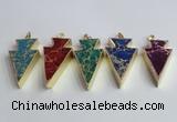 NGP2453 18*38mm - 22*45mm arrowhead sea sediment jasper pendants