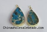 NGP2457 20*30mm - 30*35mm flat teardrop sea sediment jasper pendants