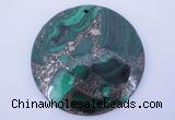 NGP250 7*45mm fashion malachite & pyrite gemstone pendants