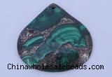 NGP251 43*45mm fashion malachite & pyrite gemstone pendants