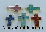 NGP2538 30*40mm - 40*50mm cross sea sediment jasper pendants