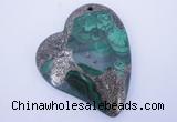 NGP255 41*50mm fashion malachite & pyrite gemstone pendants