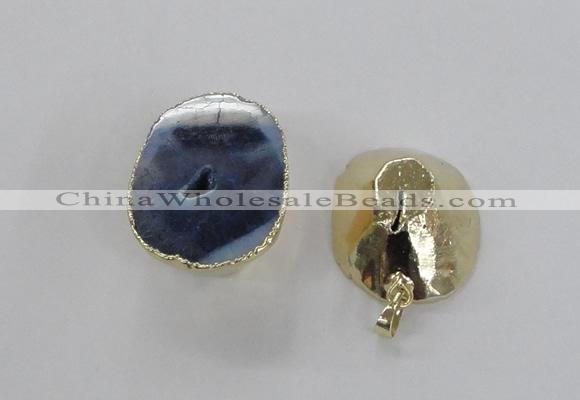 NGP2556 25*35mm - 30*40mm freeform druzy agate gemstone pendants