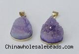 NGP2563 22*30mm teardrop druzy agate gemstone pendants