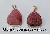 NGP2564 22*30mm teardrop druzy agate gemstone pendants