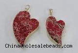 NGP2598 25*35mm - 35*45mm heart sea sediment jasper pendants