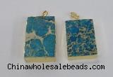 NGP2616 20*40mm - 25*45mm rectangle sea sediment jasper pendants