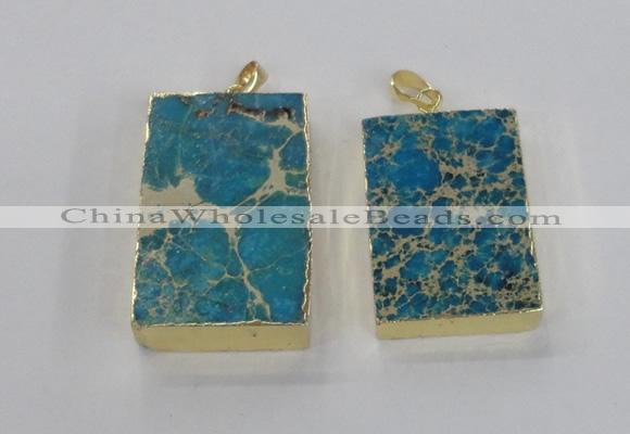 NGP2616 20*40mm - 25*45mm rectangle sea sediment jasper pendants