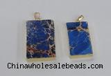 NGP2618 20*40mm - 25*45mm rectangle sea sediment jasper pendants