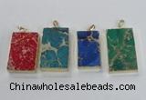 NGP2619 20*40mm - 25*45mm rectangle sea sediment jasper pendants