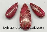 NGP262 15*30mm - 20*50mm flat teardrop sea sediment jasper pendants set