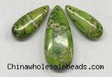 NGP264 15*30mm - 20*50mm flat teardrop sea sediment jasper pendants set