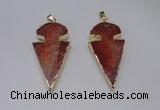 NGP2648 25*48mm - 28*54mm arrowhead agate pendants wholesale