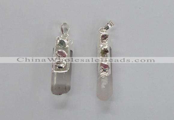 NGP2677 12*35mm - 15*40mm sticks white crystal pendants wholesale