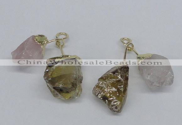 NGP2681 18*25mm - 20*25mm nuggets mixed quartz pendants wholesale