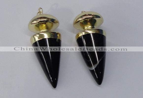 NGP2743 20*45mm - 20*50mm cone agate gemstone pendants wholesale