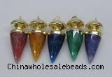 NGP2744 20*45mm - 20*50mm cone agate gemstone pendants wholesale