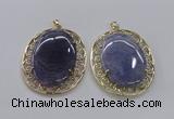 NGP2756 50*60mm oval agate gemstone pendants wholesale