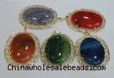 NGP2760 50*60mm oval agate gemstone pendants wholesale